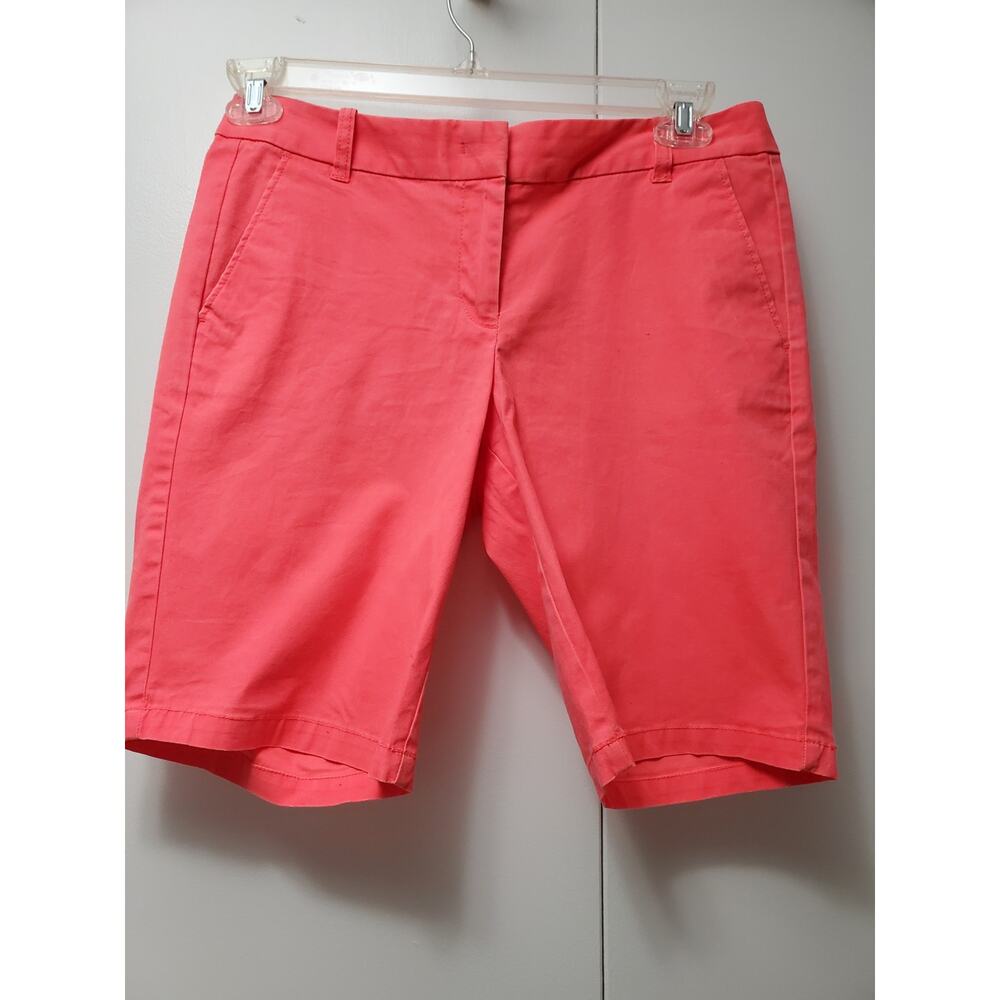 J.Crew Bermuda Short Size 4 Coral Orange Pink Flat Front